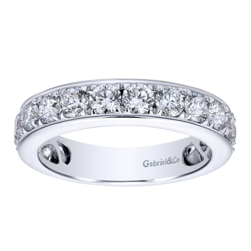 14K White Gold Channel Set Diamond Wedding Band