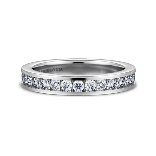 14K White Gold Channel Set Diamond Wedding Band