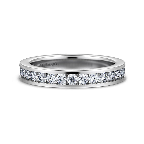 Gabriel - 14K White Gold Channel Set Diamond Wedding Band