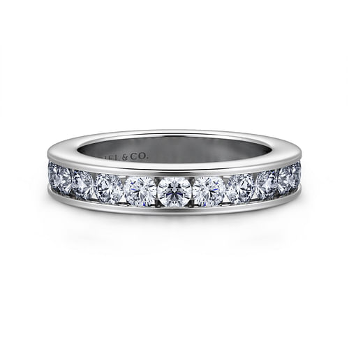 14K White Gold Channel Set Diamond Wedding Band