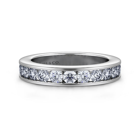 Gabriel - 14K White Gold Channel Set Diamond Wedding Band