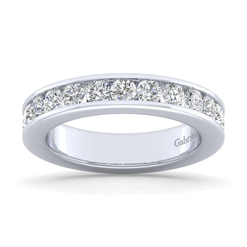 14K White Gold Channel Set Diamond Wedding Band