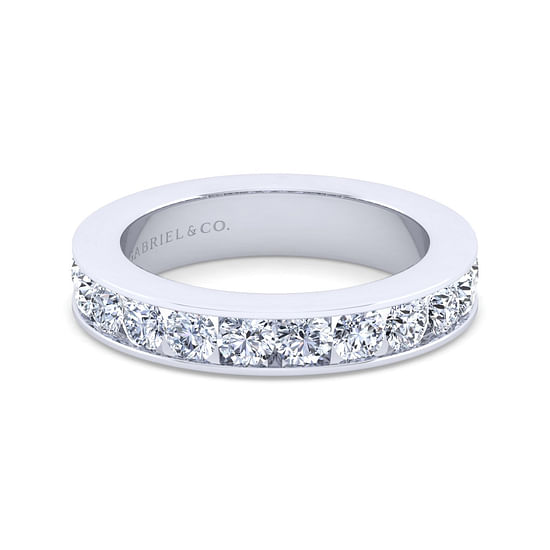 Gabriel - 14K White Gold Channel Set Diamond Wedding Band