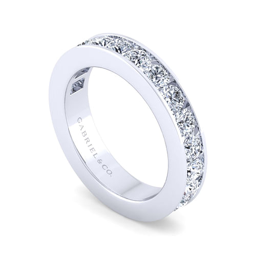 14K White Gold Channel Set Diamond Wedding Band