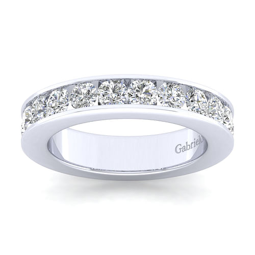 14K White Gold Channel Set Diamond Wedding Band