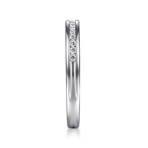 14K White Gold Channel Set Diamond Wedding Band