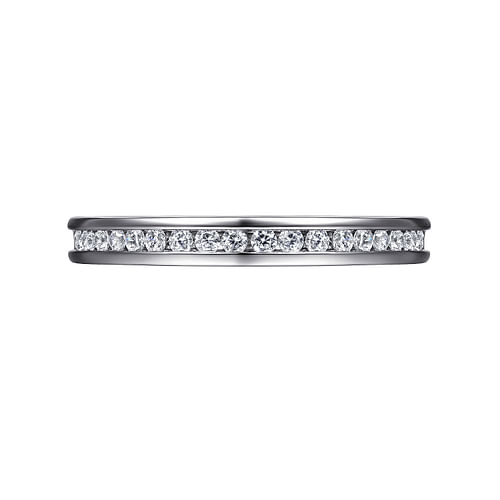 14K White Gold Channel Set Diamond Wedding Band