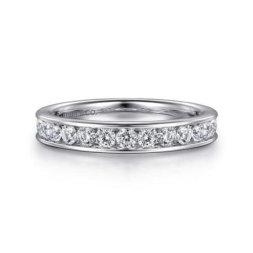 14K White Gold Channel Set Diamond Wedding Band