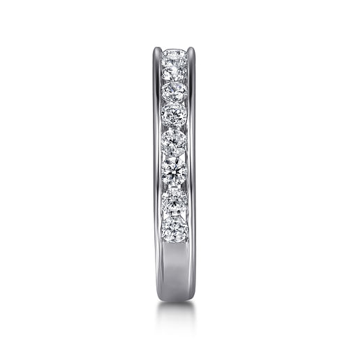 14K White Gold Channel Set Diamond Wedding Band