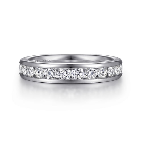 14K White Gold Channel Set Diamond Wedding Band