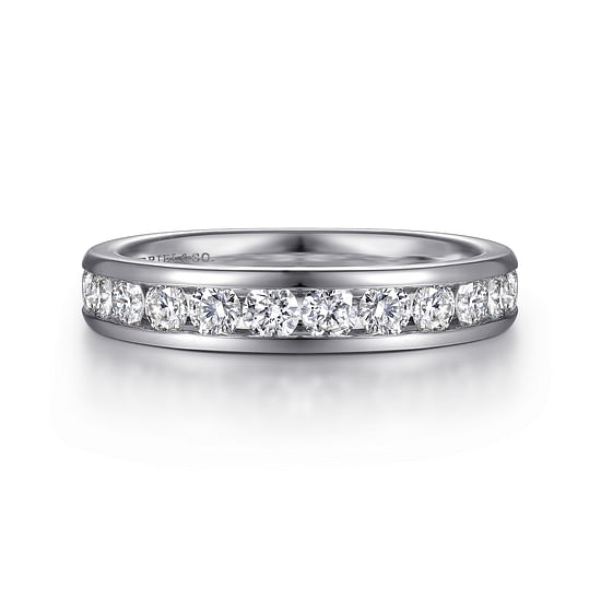 Gabriel - 14K White Gold Channel Set Diamond Wedding Band