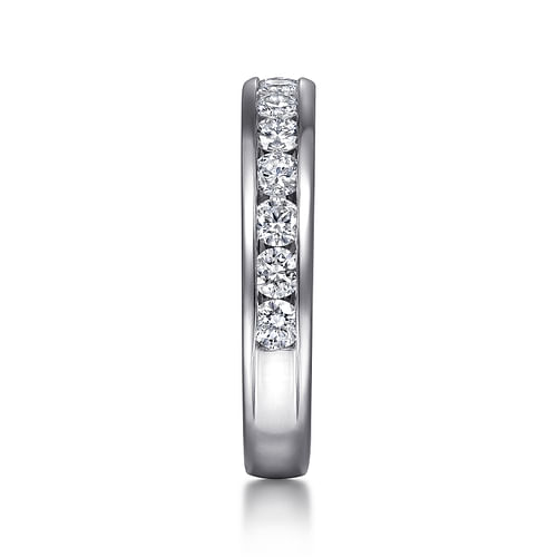 14K White Gold Channel Set Diamond Wedding Band