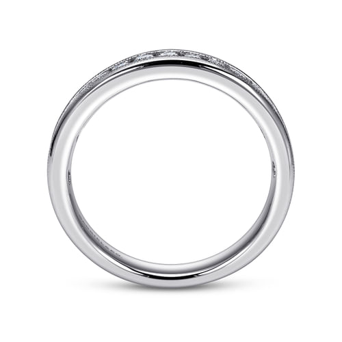 14K White Gold Channel Set Diamond Wedding Band