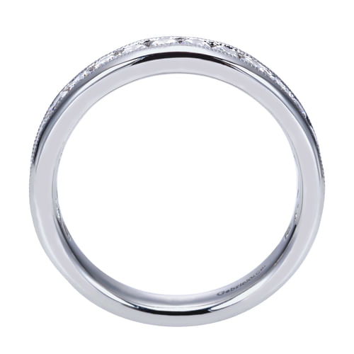 14K White Gold Channel Set Diamond Wedding Band