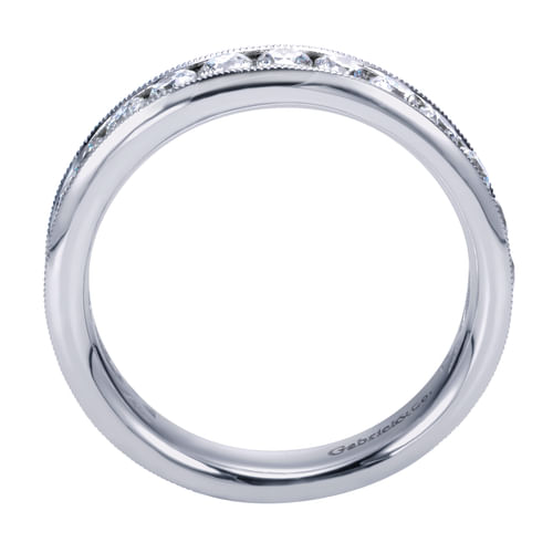 14K White Gold Channel Set Diamond Wedding Band