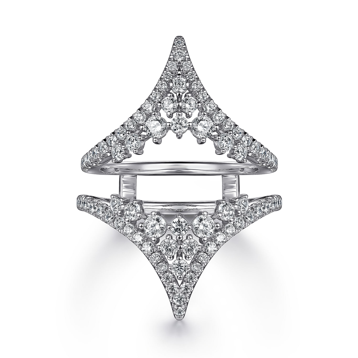Gabriel - 14K White Gold Chevron Diamond Ring Enhancer