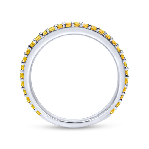 14K White Gold Citrine Stackable Ladies Ring