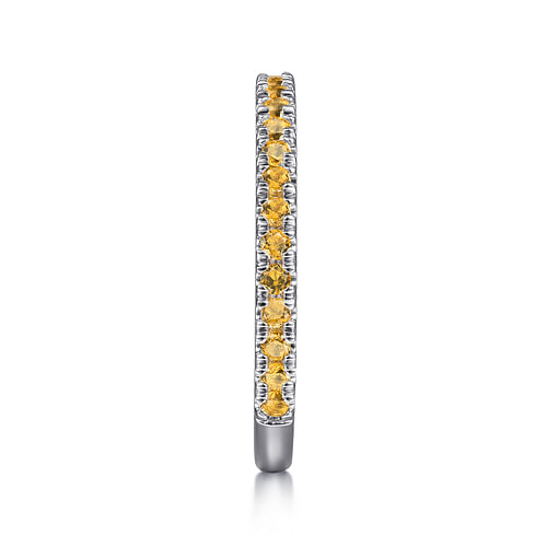 14K White Gold Citrine Stackable Ring