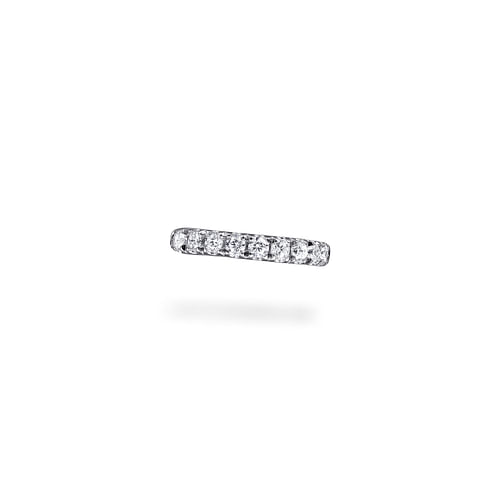 14K White Gold Classic Diamond Earcuff Earrings