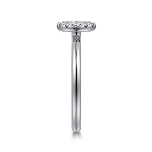 14K White Gold Classic Round Diamond Pavé Promise Ring