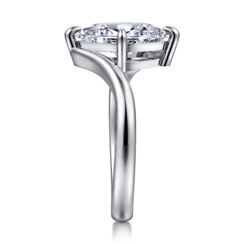 14K White Gold Compass Prong Bypass Marquise Shape Diamond Engagement Ring