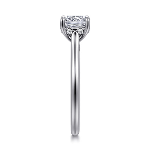 14K White Gold Cushion Cut  Diamond Engagement Ring