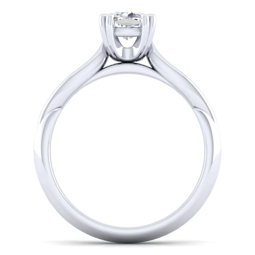 14K White Gold Cushion Cut Diamond Channel Set Engagement Ring