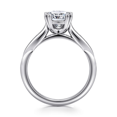 14K White Gold Cushion Cut Diamond Channel Set Engagement Ring