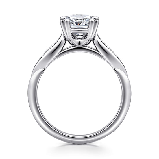 14K White Gold Cushion Cut Diamond Channel Set Engagement Ring angle 2