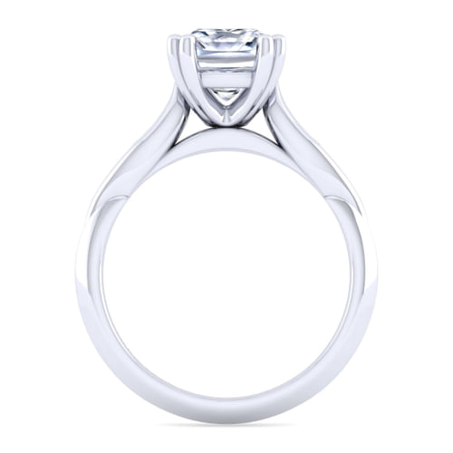 14K White Gold Cushion Cut Diamond Channel Set Engagement Ring