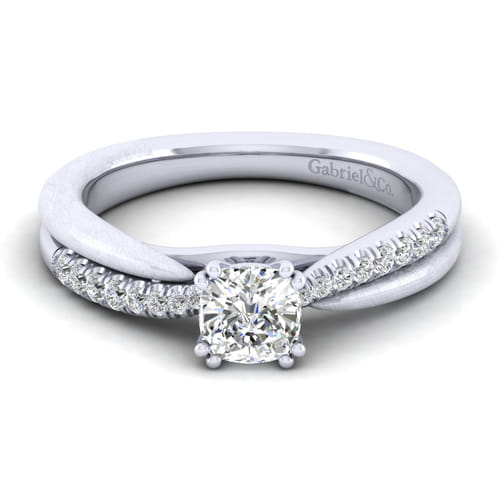 14K White Gold Cushion Cut Diamond Engagement Ring 14K White Gold Cushion Cut Diamond Engagement Ring