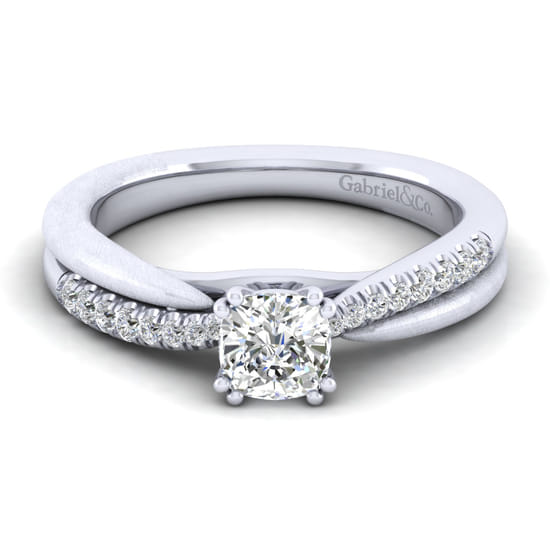 Gabriel - 14K White Gold Cushion Cut Diamond Engagement Ring Gabriel - 14K White Gold Cushion Cut Diamond Engagement Ring