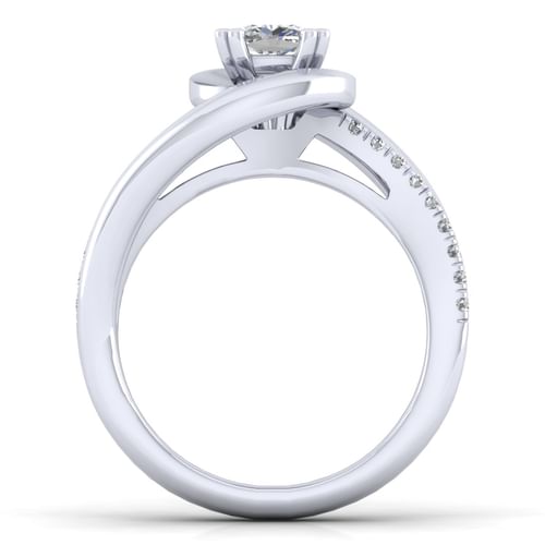 14K White Gold Cushion Cut Diamond Engagement Ring