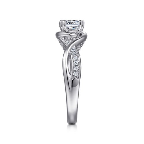 14K White Gold Cushion Cut Diamond Engagement Ring