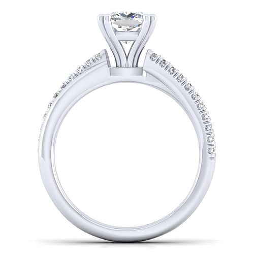 14K White Gold Cushion Cut Diamond Engagement Ring