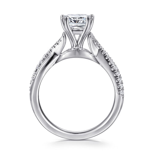 14K White Gold Cushion Cut Diamond Engagement Ring