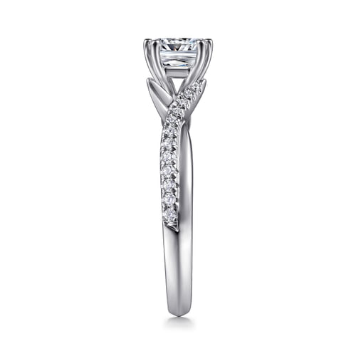 14K White Gold Cushion Cut Diamond Engagement Ring
