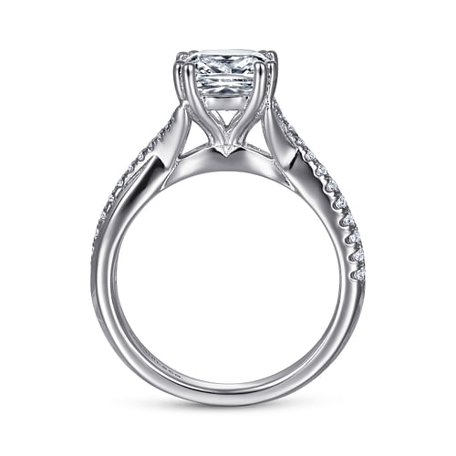 14K White Gold Cushion Cut Diamond Engagement Ring