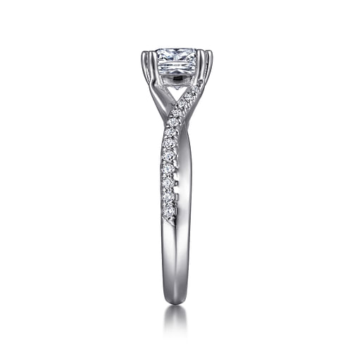 14K White Gold Cushion Cut Diamond Engagement Ring