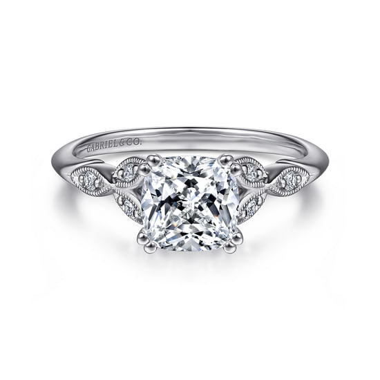 Gabriel - 14K White Gold Cushion Cut Diamond Engagement Ring