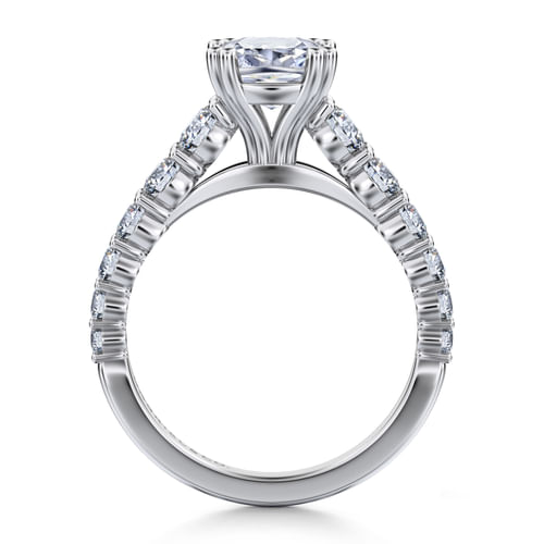 14K White Gold Cushion Cut Diamond Engagement Ring