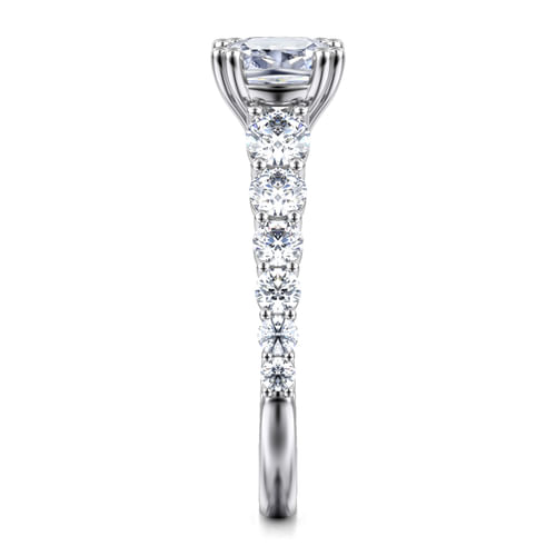 14K White Gold Cushion Cut Diamond Engagement Ring