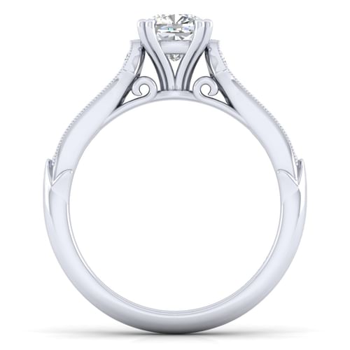 14K White Gold Cushion Cut Diamond Engagement Ring