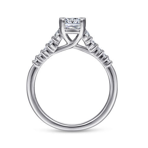 14K White Gold Cushion Cut Diamond Engagement Ring