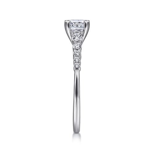 14K White Gold Cushion Cut Diamond Engagement Ring