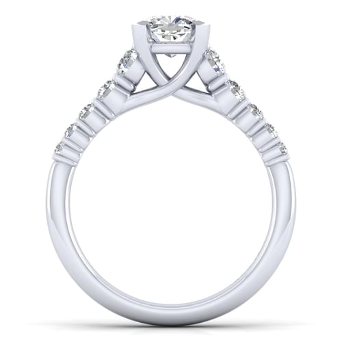 14K White Gold Cushion Cut Diamond Engagement Ring