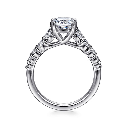 14K White Gold Cushion Cut Diamond Engagement Ring