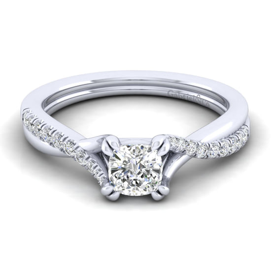 Gabriel - 14K White Gold Cushion Cut Diamond Engagement Ring
