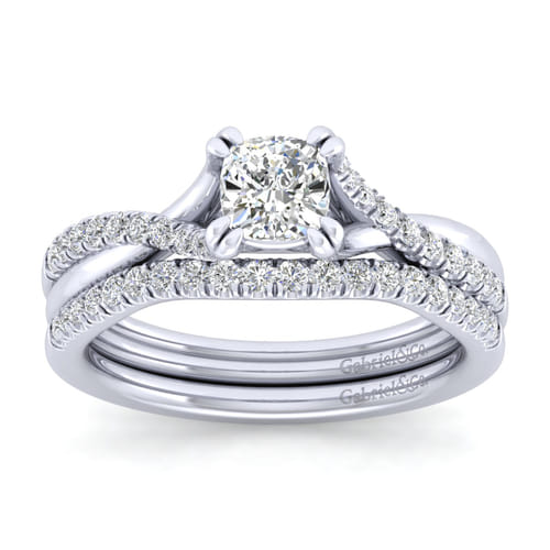 14K White Gold Cushion Cut Diamond Engagement Ring 14K White Gold Cushion Cut Diamond Engagement Ring