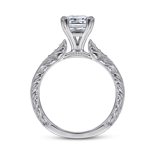 14K White Gold Cushion Cut Diamond Engagement Ring